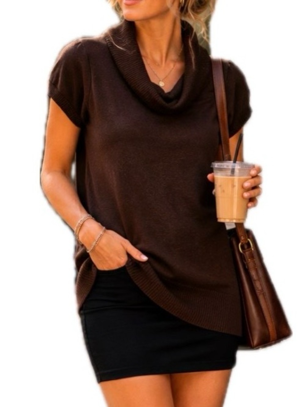 Active Basic Cowl neck Sweater. Size L